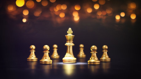 Image of chess game. Business, competition, strategy, leadership, and success conceptの写真素材