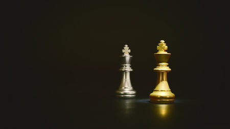 Image of chess game. Business, competition, strategy, leadership, and success conceptの写真素材
