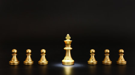 Image of chess game. Business, competition, strategy, leadership, and success concept
