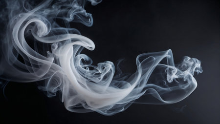 white smoke over black backgroundの素材