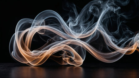 white smoke over black backgroundの素材