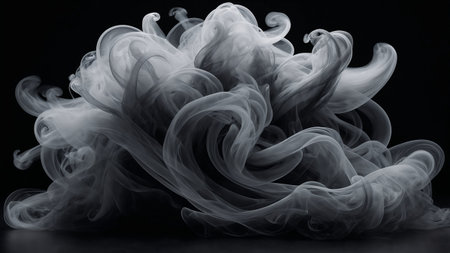 white smoke over black backgroundの素材