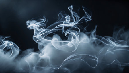 white smoke over black backgroundの素材