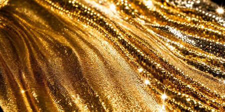 background of golden glitter lightsの素材