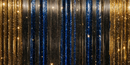 background of black and gold glitter lightsの素材