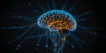 Human brain with neuro system. Mind, Intelligence and science conceptの素材