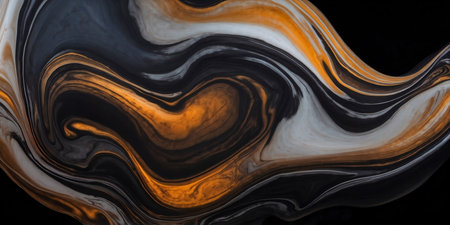 banner of colorful black and gold liquid texture backgroundの素材