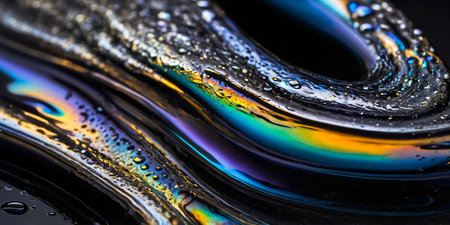 banner of colorful black, gold and blue liquid texture backgroundの素材