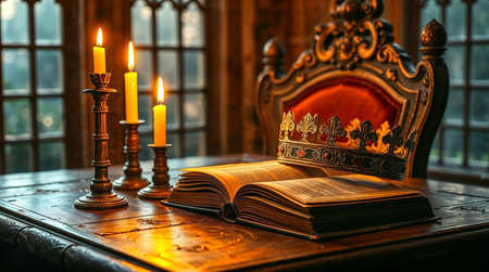 beautiful queen or king crown. fantasy medieval periodの素材