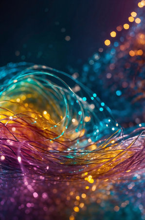 background of abstract multicolor glitter lightsの素材