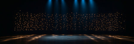 Cinematic stage with projectors for backdrop and presentationの素材