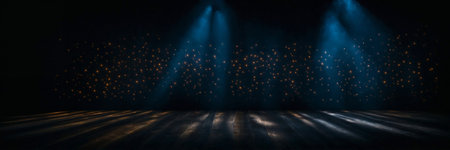 Cinematic stage with projectors for backdrop and presentationの素材