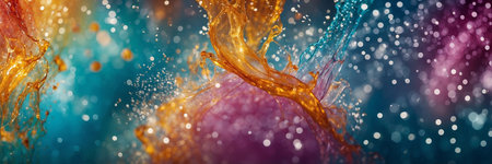 background of abstract multicolor glitter lightsの素材