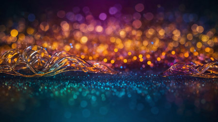 background of abstract multicolor glitter lightsの素材