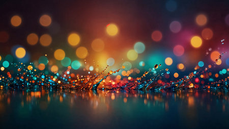 background of abstract multicolor glitter lightsの素材