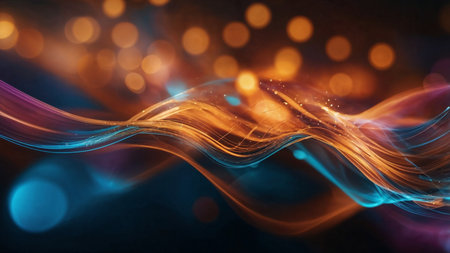 background of abstract multicolor glitter lightsの素材