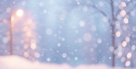 Magical winter bokeh pastel backgroundの素材