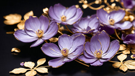 Top view image of flowers composition background .Flat layの素材