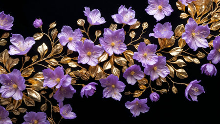 Top view image of flowers composition background .Flat layの素材