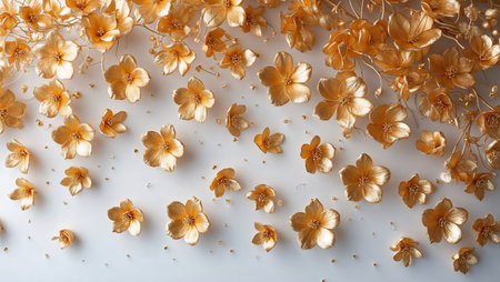 Top view image of flowers composition background .Flat layの素材