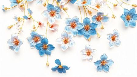 Top view image of flowers composition background .Flat layの素材