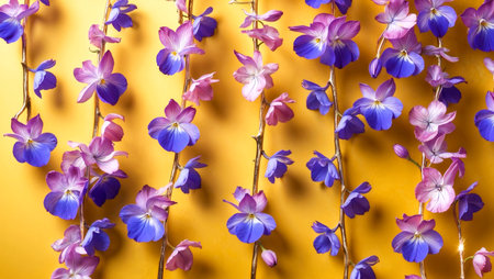 Top view image of flowers composition background .Flat layの素材