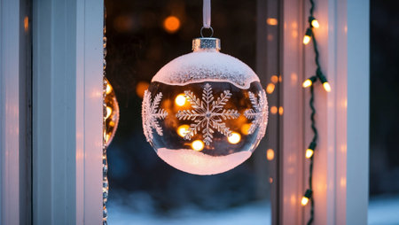 decoration from ice on the window glassの素材