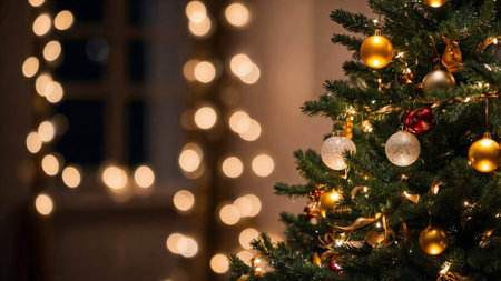 christmas tree in the cozy roomの素材