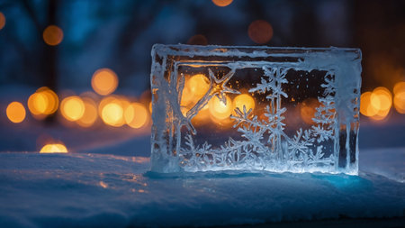 decoration from ice and glitter lightsの素材