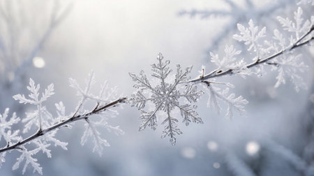 Magical white snowflakes pastel backgroundの素材