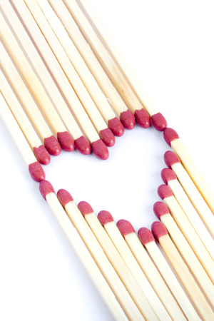 Matches making a heart の写真素材