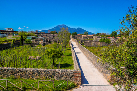 Pompeii, an ancient Roman town destroyed by volcano Vesuvius.の写真素材