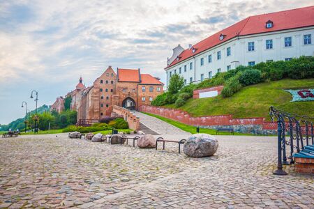 Grudziadz old town at sunrise. polandの写真素材