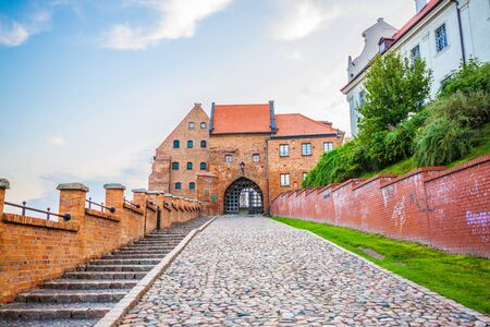 Grudziadz old town at sunrise. polandの写真素材