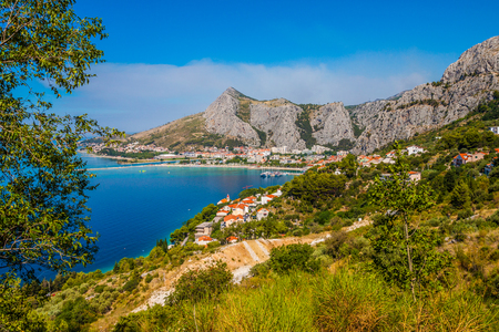 Landscape of the town Omis, Croatia. Dalmatia Coast.の写真素材