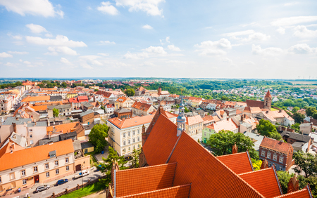 Aerial view. Old town in Chelmno, Polandの写真素材