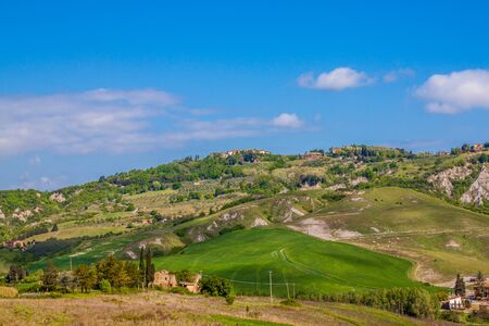 Classic view of scenic Tuscany landscape, Italyの写真素材