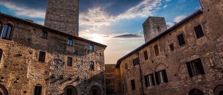 San Gimignano, Tuscany, Italy. San Gimignano is typical Tuscan medieval town in Italy.の写真素材