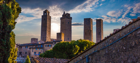 San Gimignano, Tuscany, Italy. San Gimignano is typical Tuscan medieval town in Italy.の写真素材