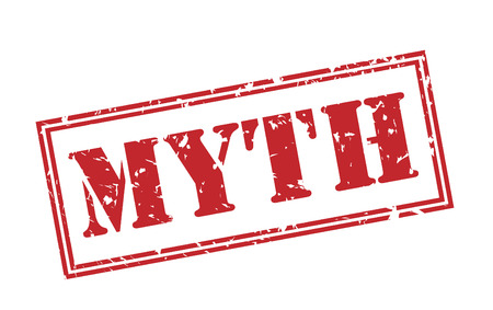 myth red stamp on white backgroundの写真素材