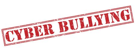 cyber bullying red stamp on white backgroundの写真素材