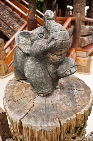 stone elephant statue in Thailandの写真素材