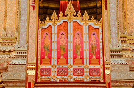 The Door Thai style painting art at the Royal Cremation Ceremony of Prince Bejaratana Rajasudaのeditorial素材