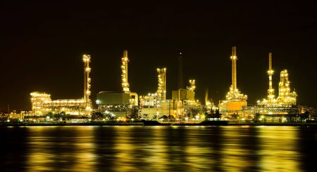 Oil refinery factory at night in Bangkok, Thailand のeditorial素材