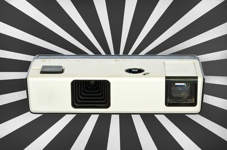 Old pocket vintage camera against white Clipping path included to replace background の写真素材