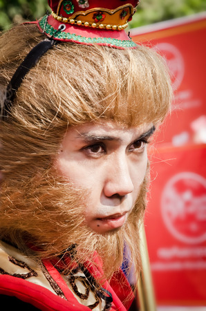 BANGKOK, THAILAND - JANUARY 31  Unidentified people  dress up like Monkey King  in Bangkokのeditorial素材