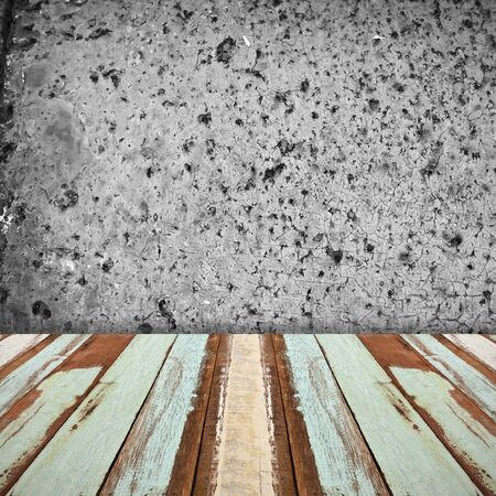 Abstract empty interior room with concrete stone wall and  wooden floorの写真素材