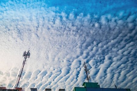 An aerial view of stratocumulus clouds , clouds textureの写真素材