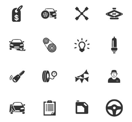 Car service maintenance icons set for website designのイラスト素材