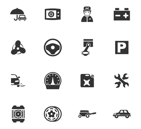 Car service maintenance icons set and symbols for web user interfaceのイラスト素材